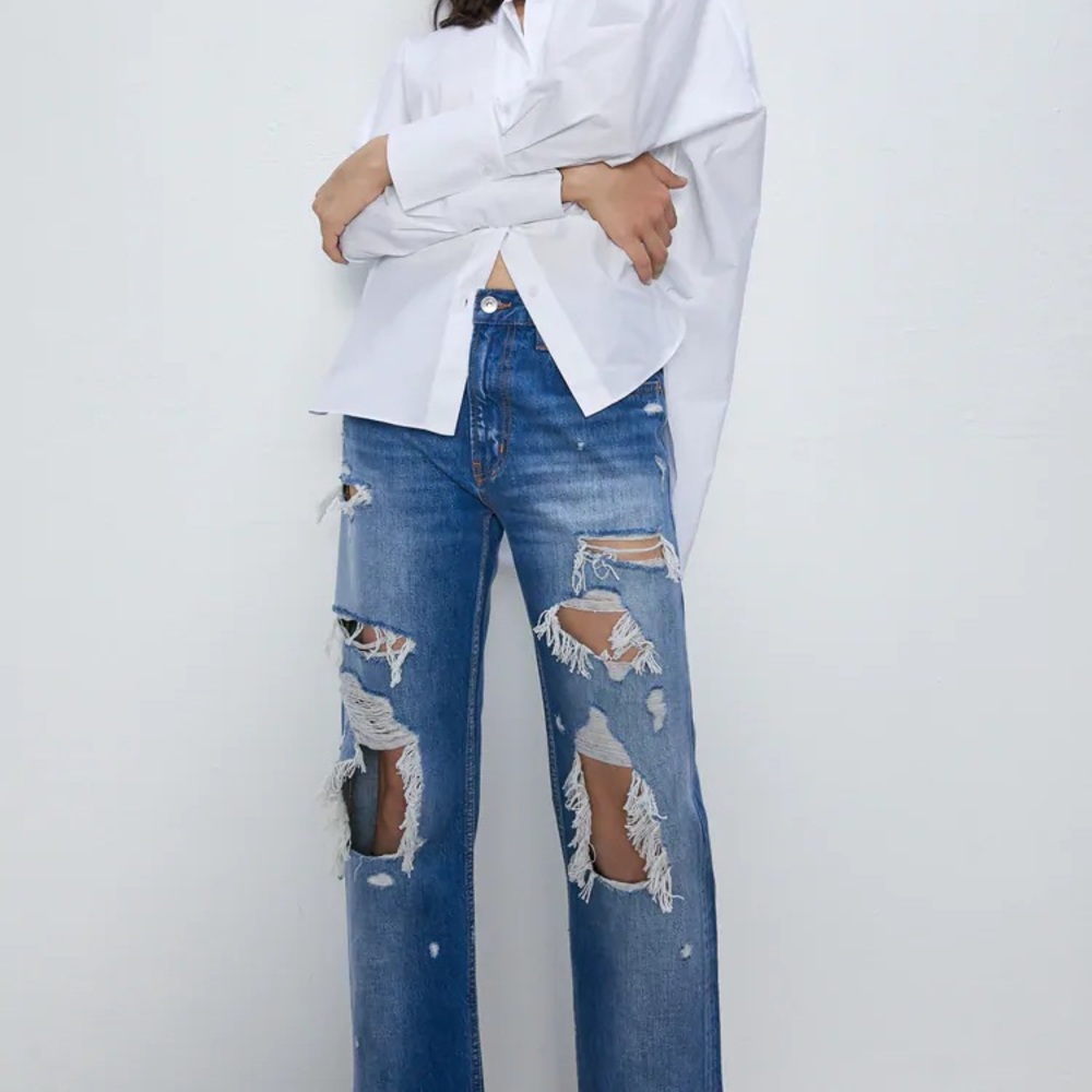 Zara JEANS ZW PREMIUM STRAIGHT CROPPED JEANS new - Picture 5 of 9